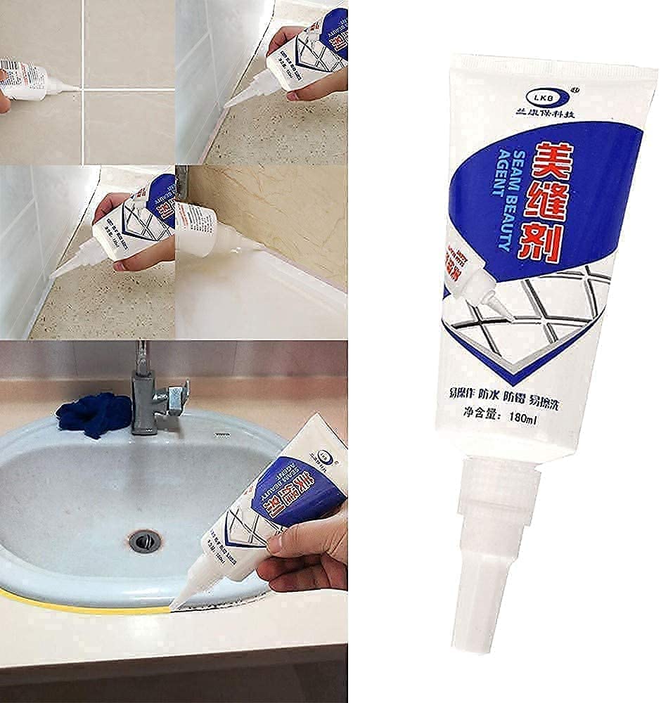 Waterproof Tile Gap Crack Filler Tube Paste, Filling Tile Space, Refresh & Paint Kit for Bathroom Shower Floor Tile Sealer for Ceramic Resin Metal Glass Home, Office, Toilets (Tiles glue) - Image 2