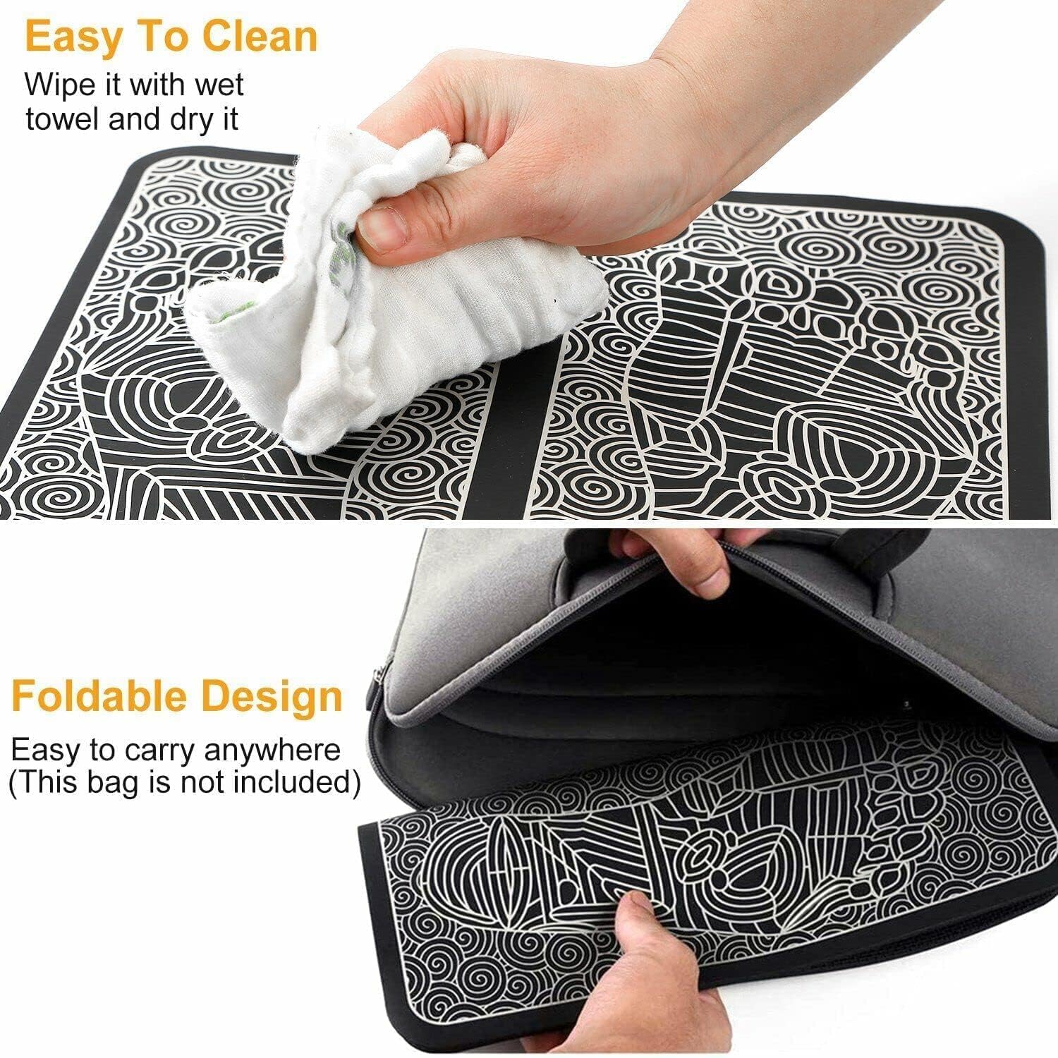 Electric EMS Massage Mat -8 Mode/16 Vibration Automatic Wireless Folding Massager for Foot, Legs, Hand Muscle Stimulator Therapy Mat for Men and Women - Image 3